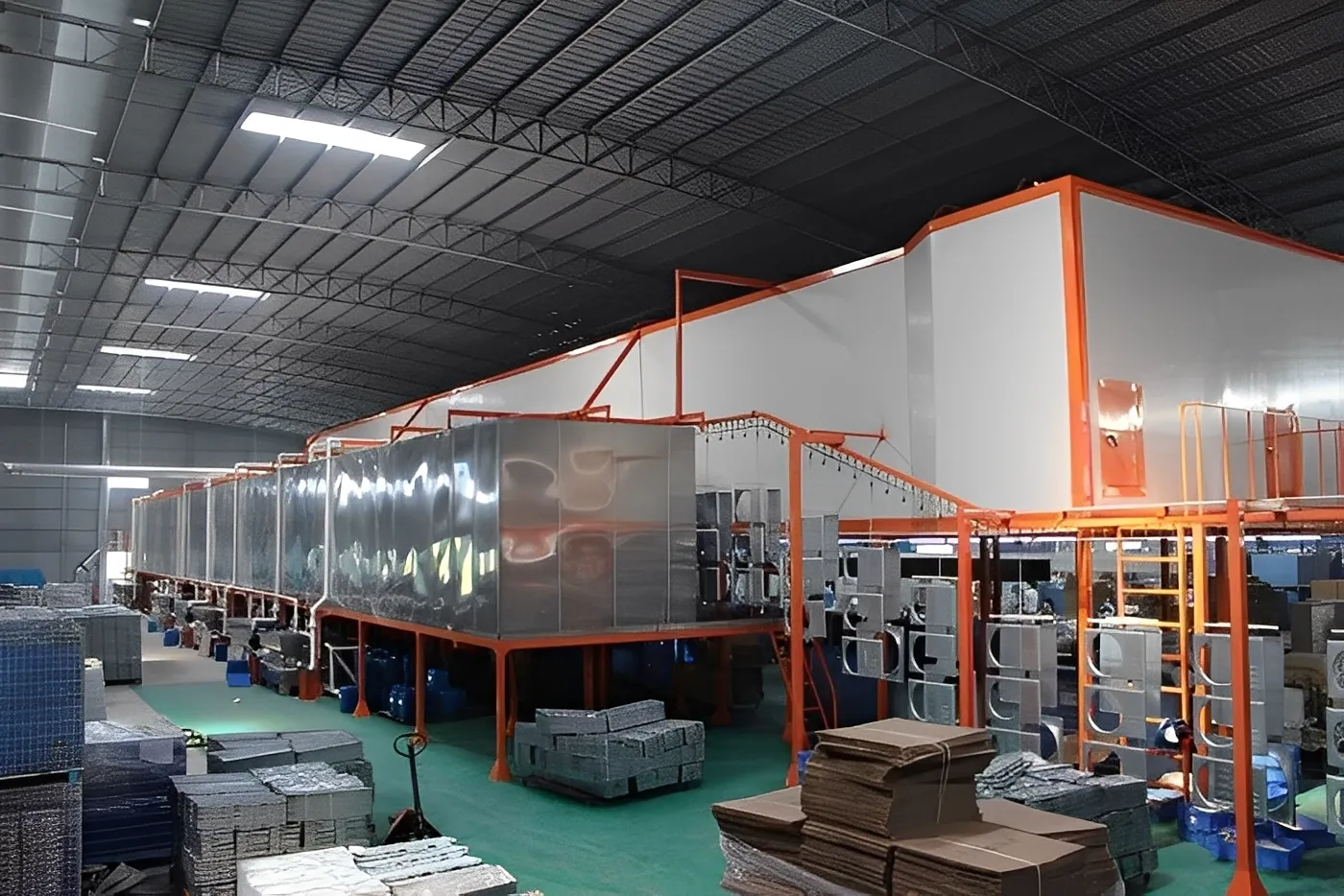 Furniture factory spray line