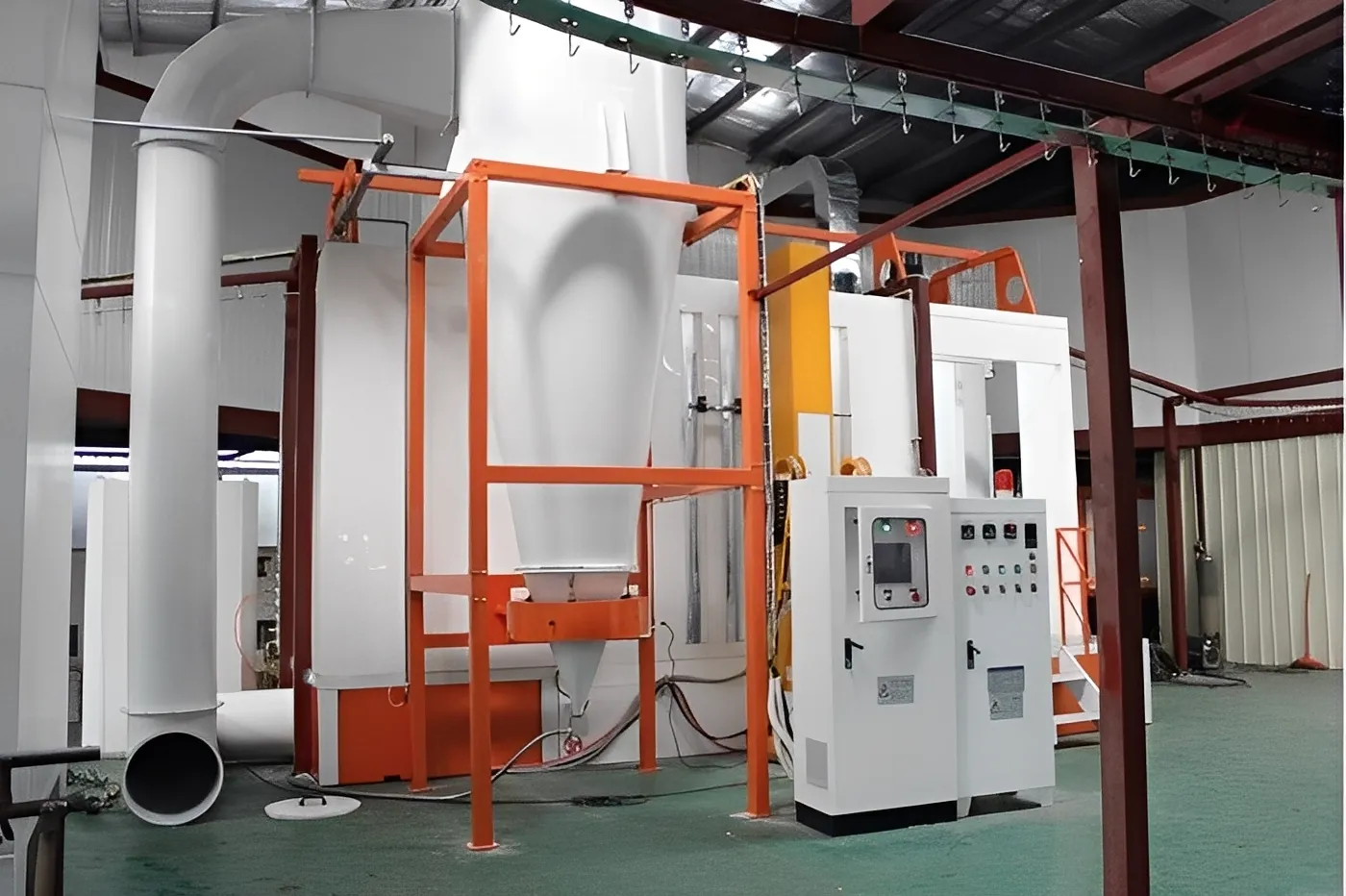 Operator working inside booth