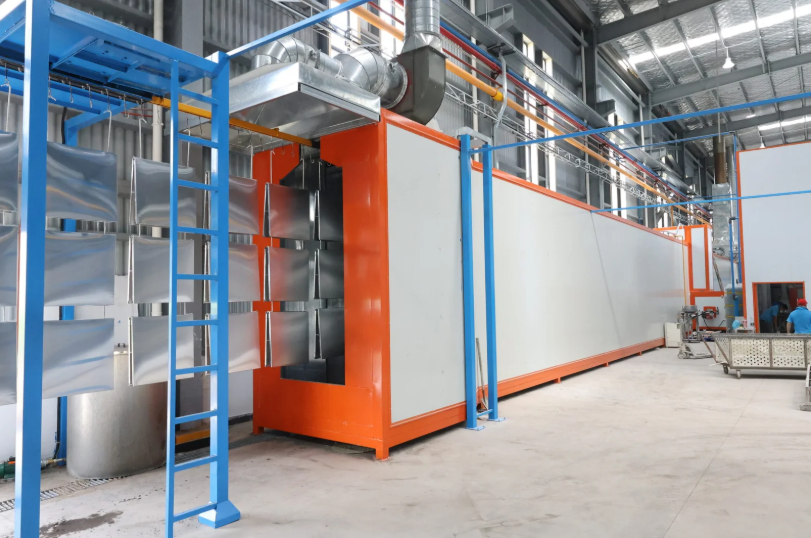 Automatic powder coating booth