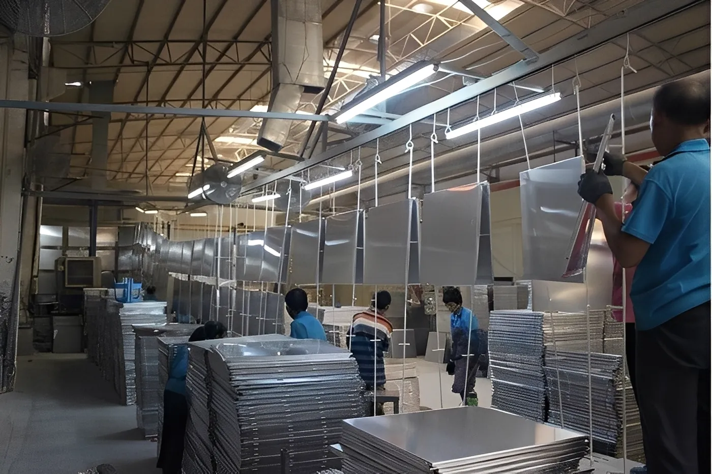 Manual powder coating line