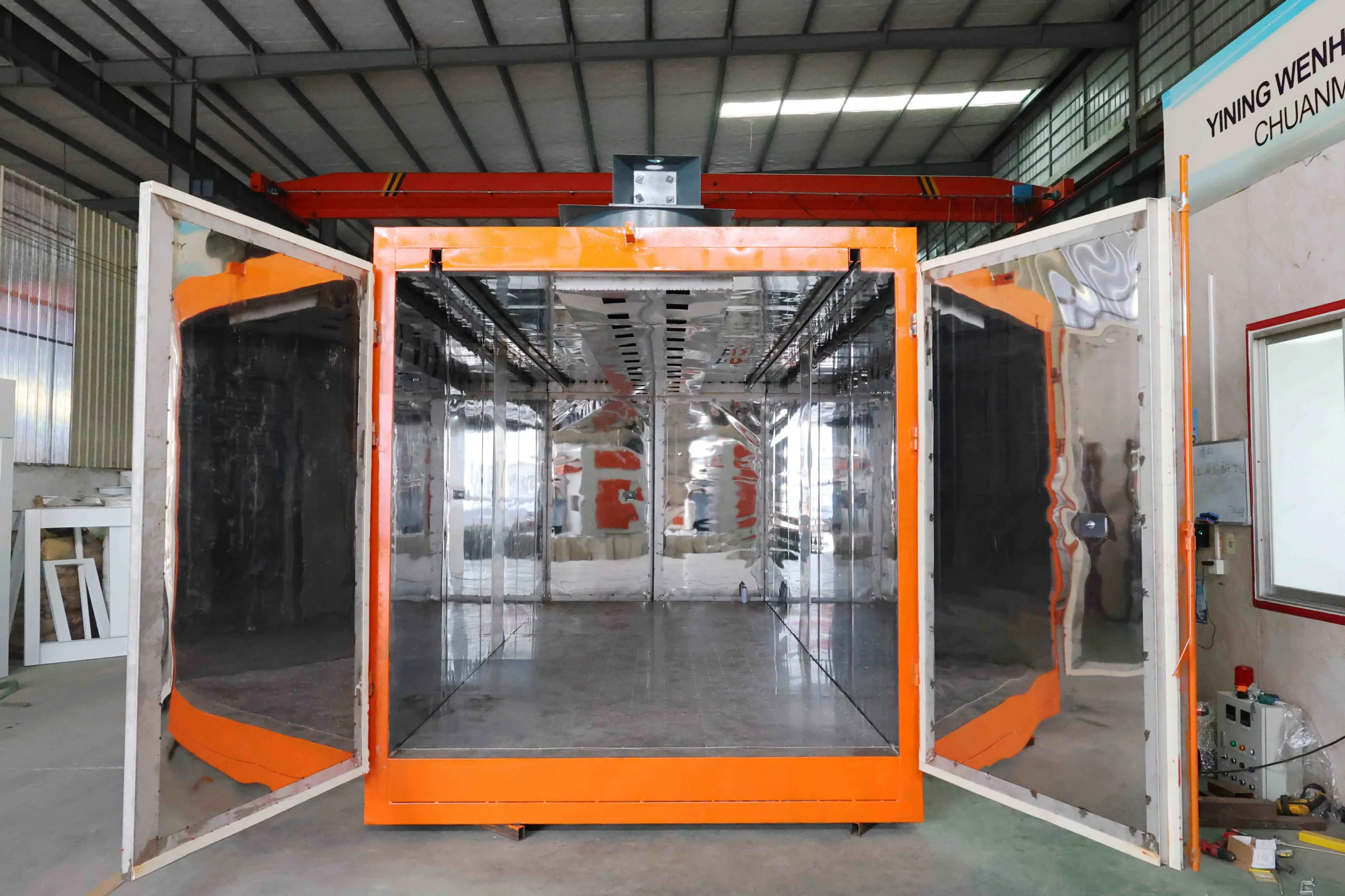Part entry into curing oven