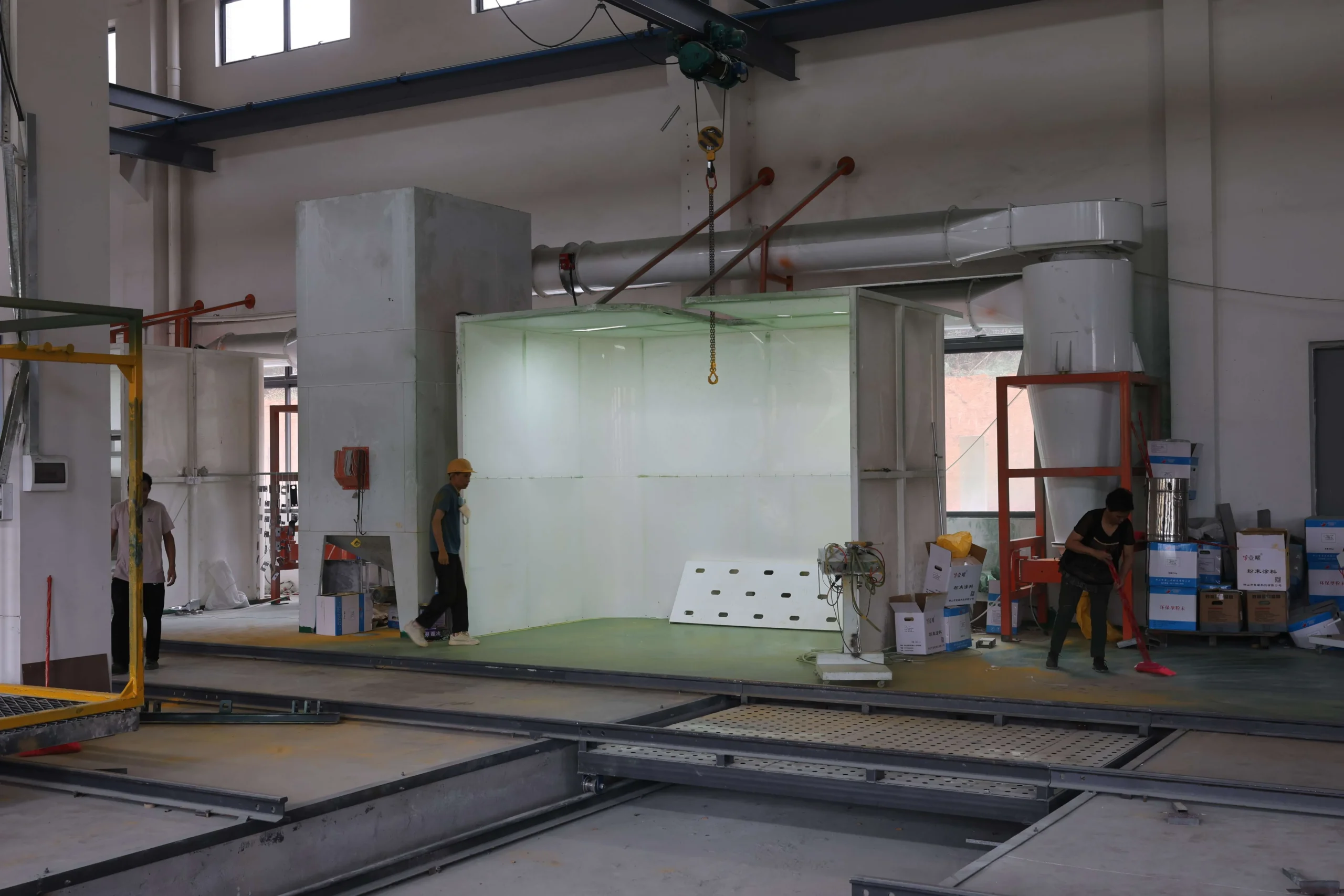 Gas powder coating curing oven production line layout