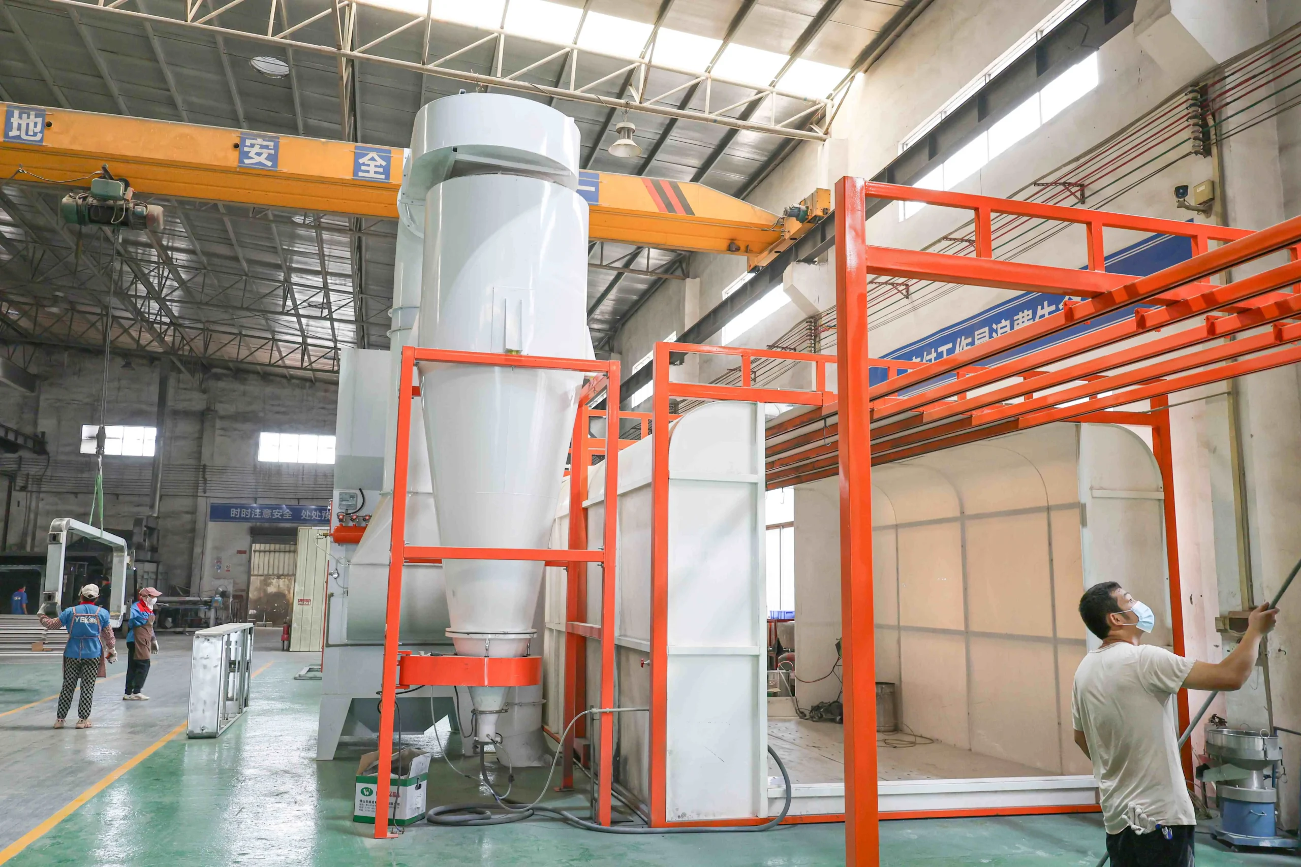 PP large cyclone powder room for home appliance powder coating