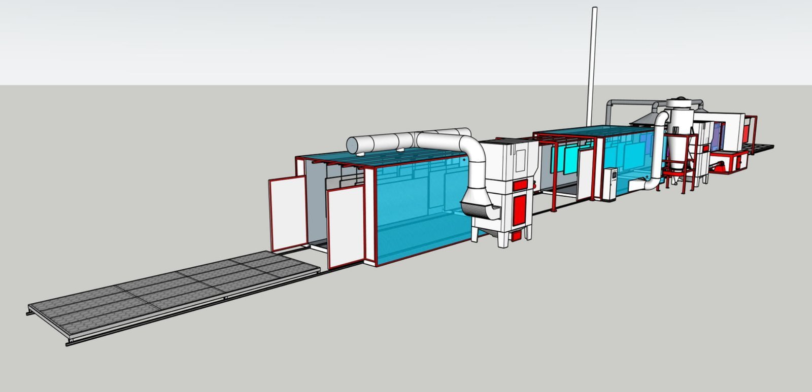 Overhead conveyor for aluminum profiles