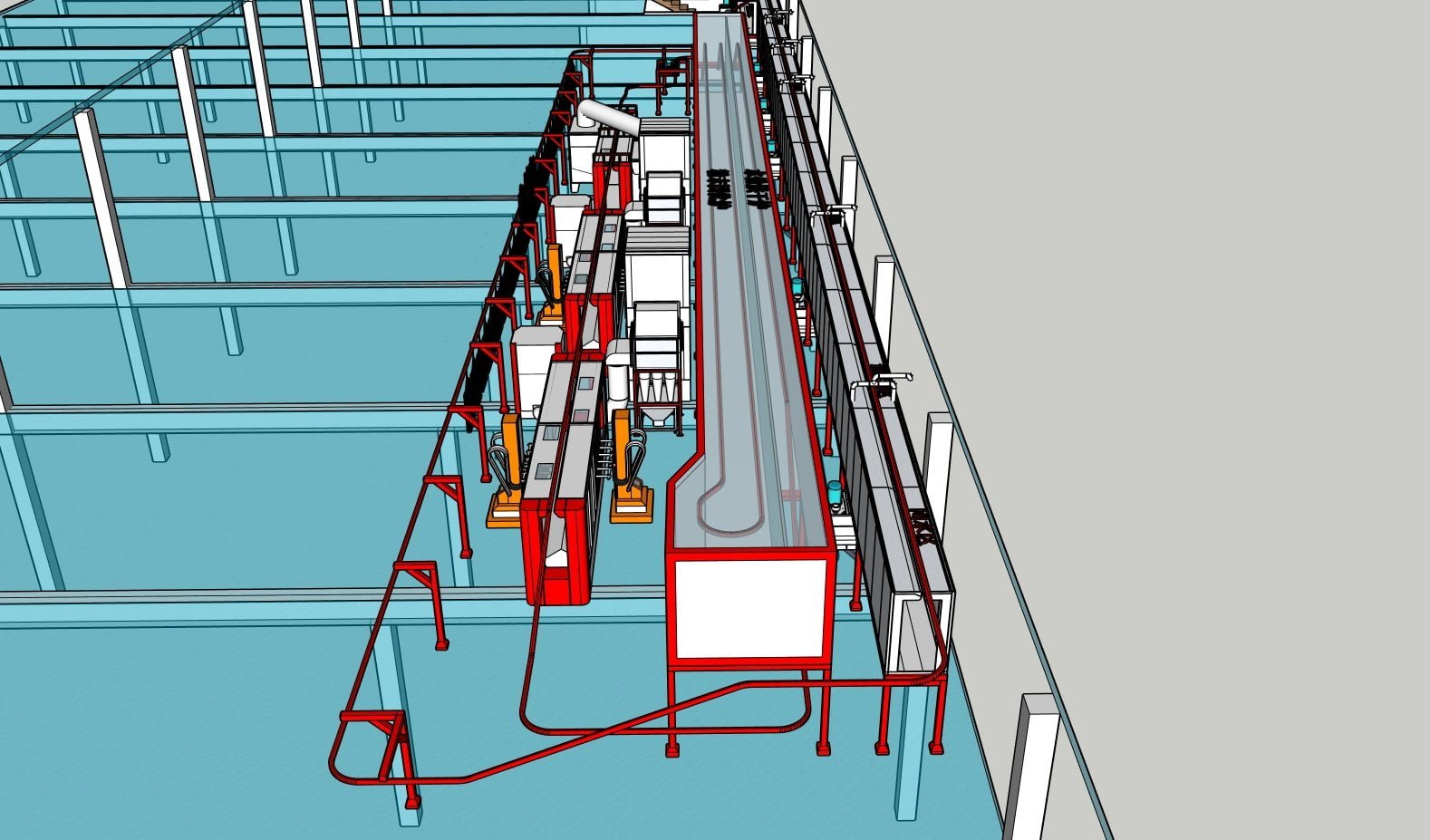 Effizienzvergleichsdiagramm für die Pulverbeschichtungsproduktionslinie
