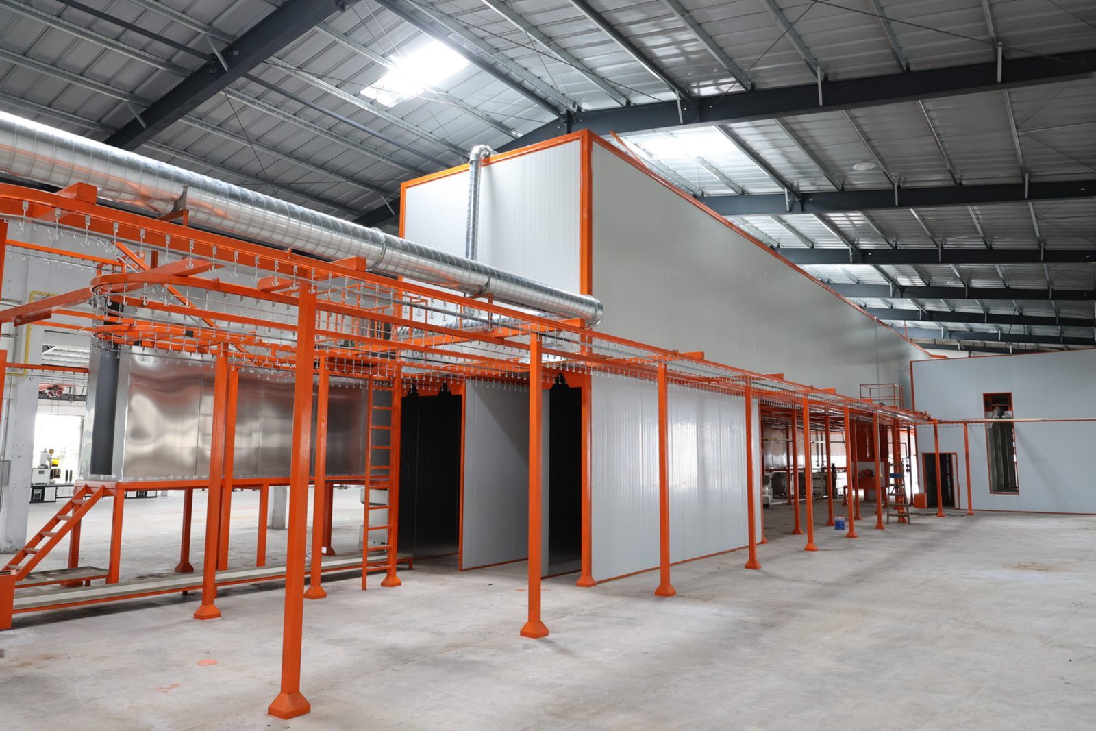 Warehousing industry powder coating line for pallet racks storage shelves and logistics equipment main view