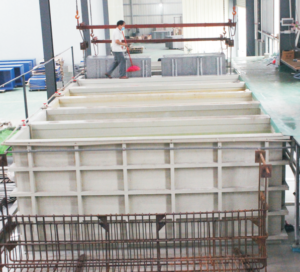 hanging frame pretreatment system