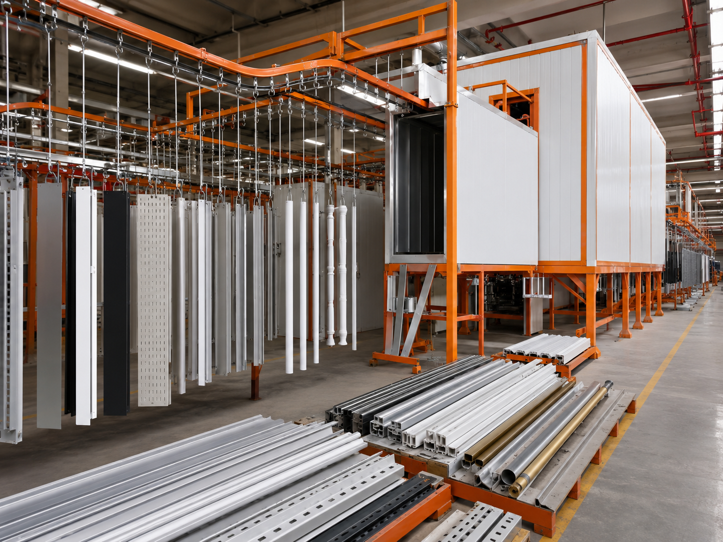 Flexible building materials coating line configuration