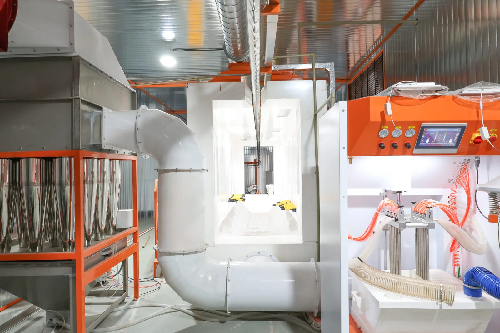 PP large cyclone automatic powder room for clean appliance coating production