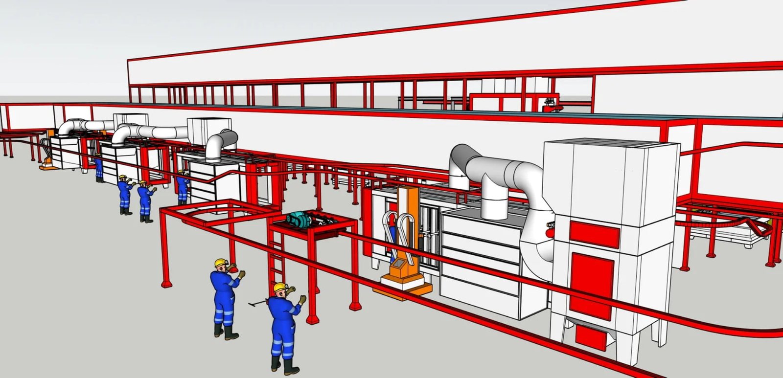 Furniture industry electrostatic powder coating line complete system overview