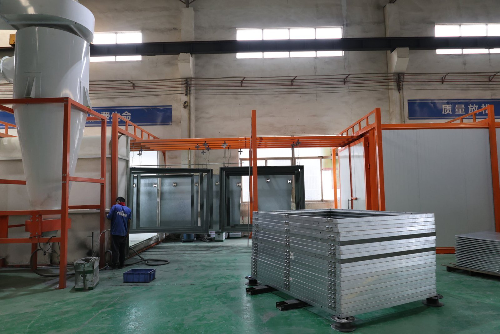 Aluminum ceiling PP large cyclone automatic powder coating line