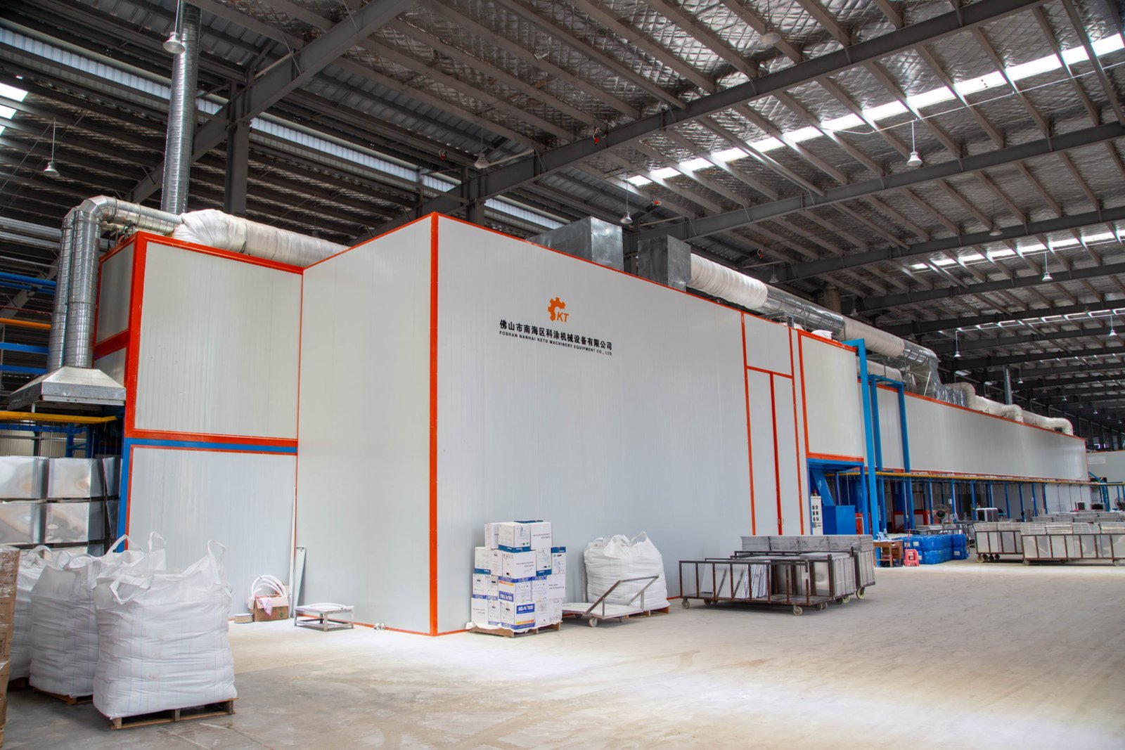 Engineer designing machinery industry powder coating line layout