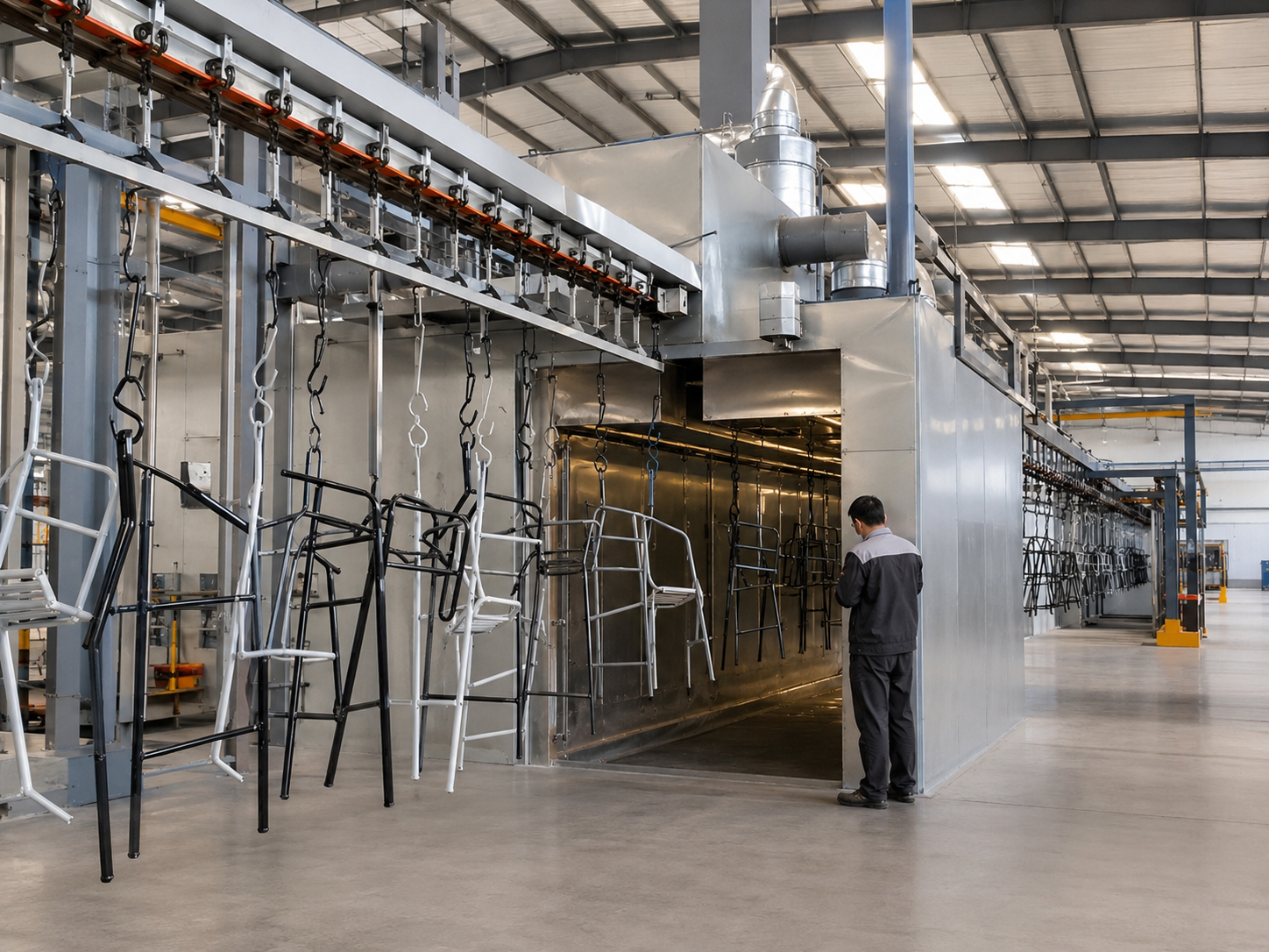 Efficient curing oven preventing production bottleneck in furniture coating line