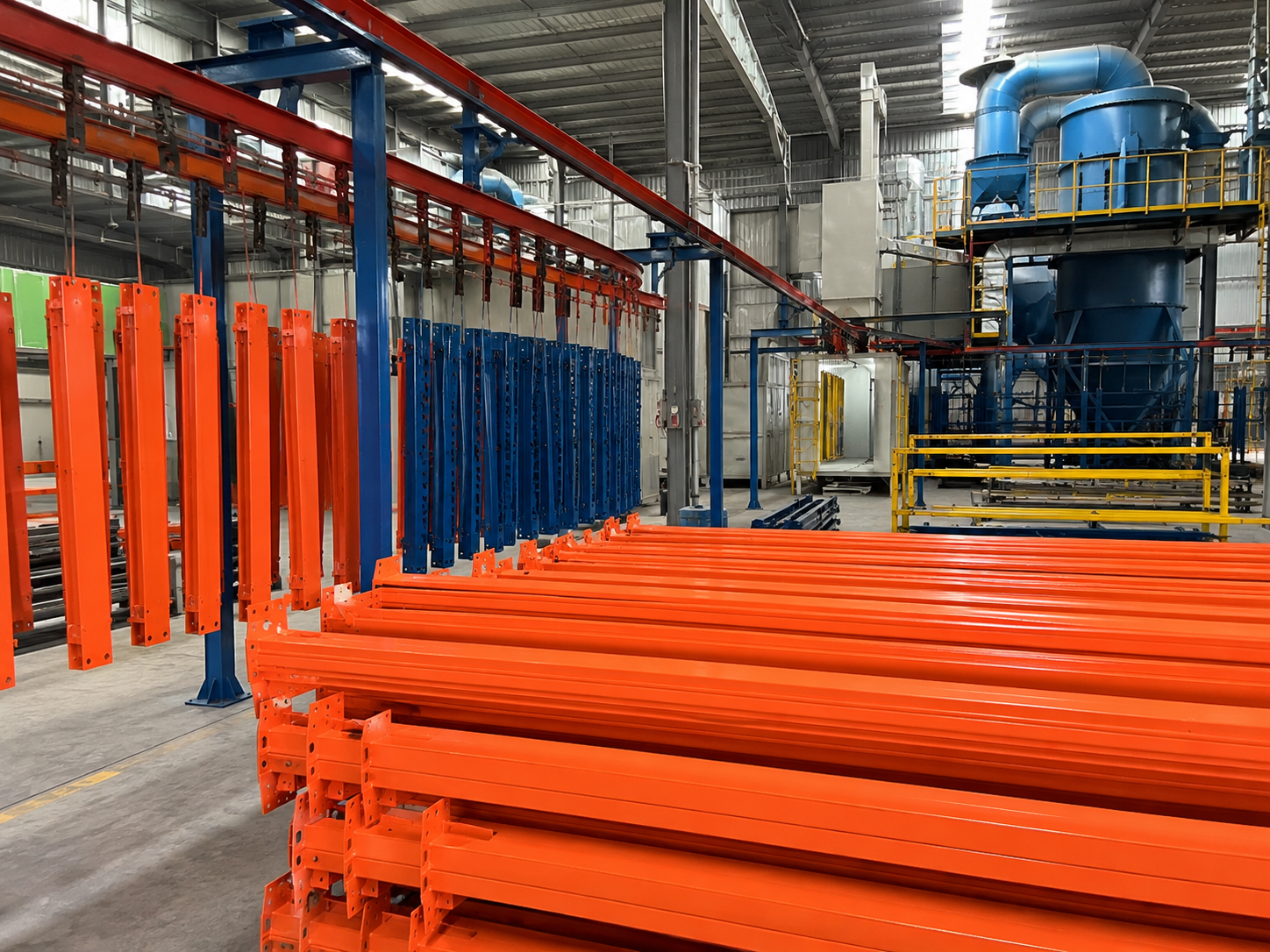 Pallet racking factory powder coating production line
