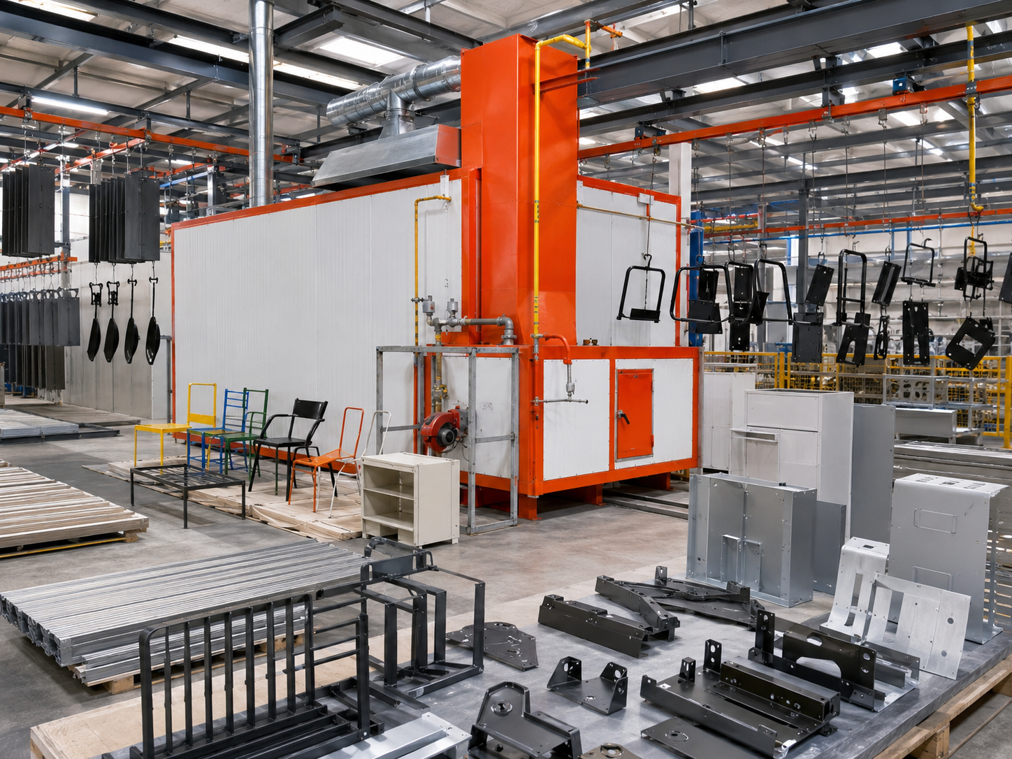 Wide application gas powder coating curing oven